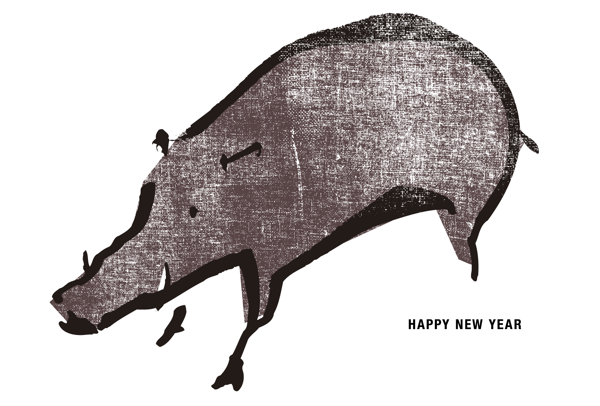 2019年賀状10-1：Wild boar / modifyのダウンロード画像